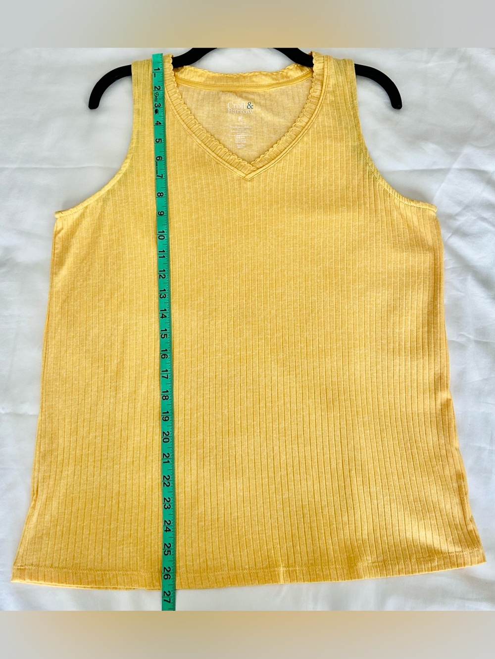 Croft & Barrow Sunlit Yellow Ribbed V-Neck Tank - Picture 7 of 7